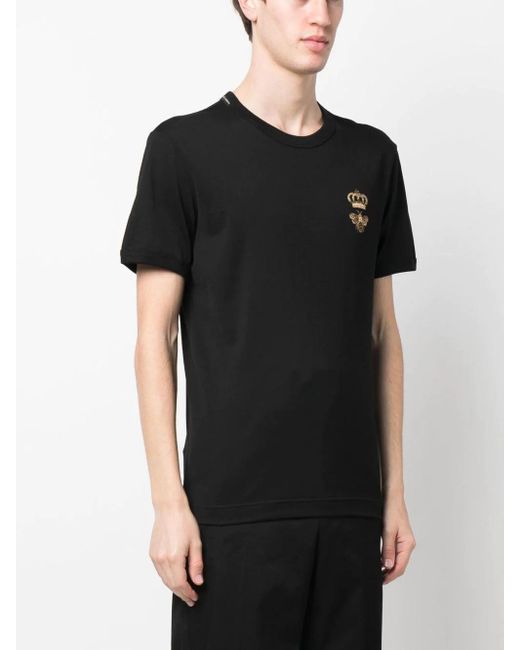 Dolce & Gabbana Black Pattern T-Shirt for men