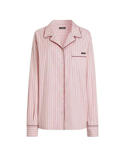 Dolce & Gabbana Pink Dolce & Gabbana Striped Shirt