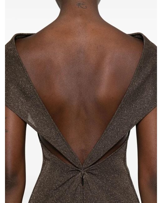 Max Mara Brown Dress With Lamé Detail
