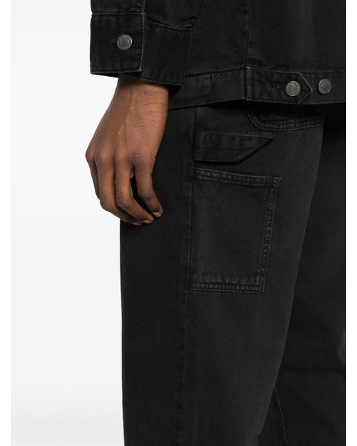 Jeans Affusolati Con Logo Ricamato di Moschino in Black da Uomo