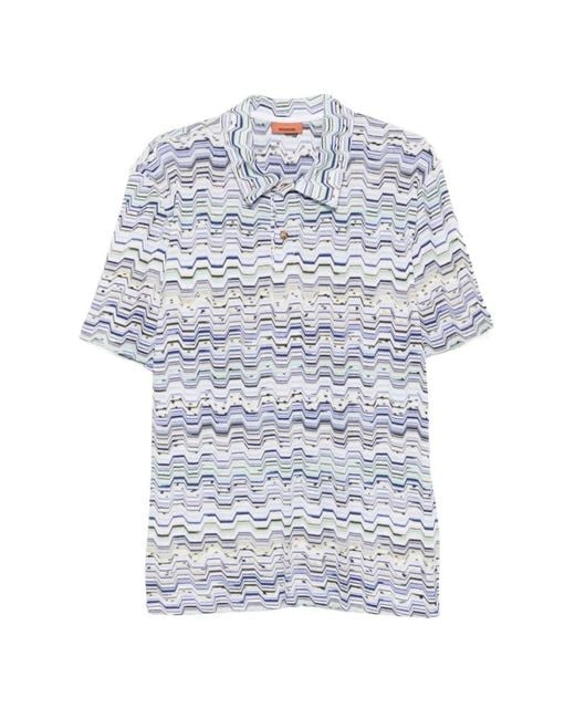 Missoni Gray Zigzag Polo for men