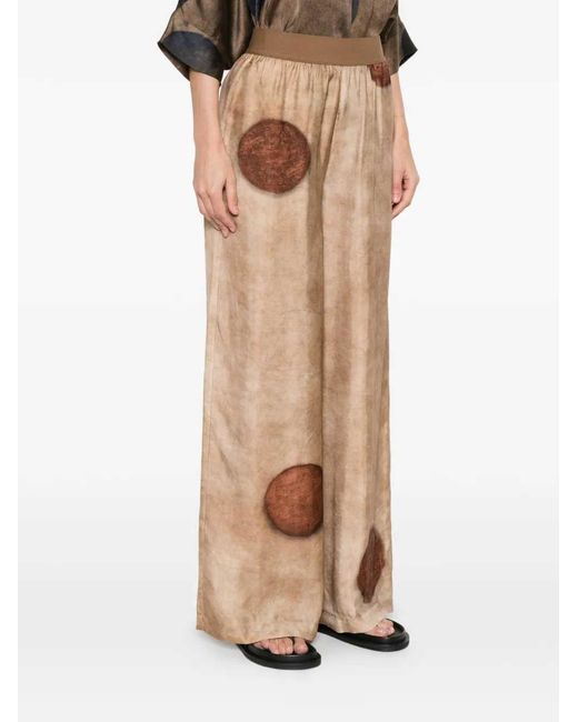 Uma Wang Natural Polka Dot Print Pants
