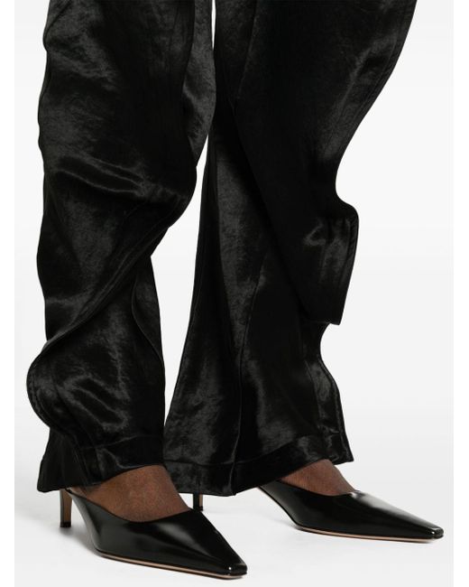 Y. Project Black Satin Trousers With Stitching