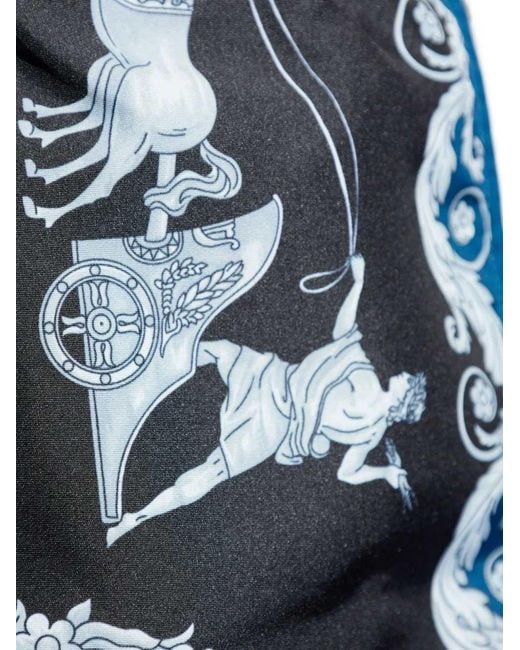 Versace Blue Printed Swim Shorts for men