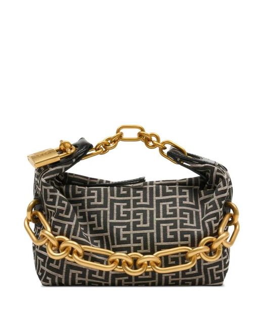 Balmain Metallic Sync Mini Tote Bag With Chain