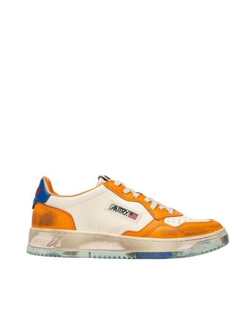 Autry In White Orange And Blue Worn Effect Leather for men
