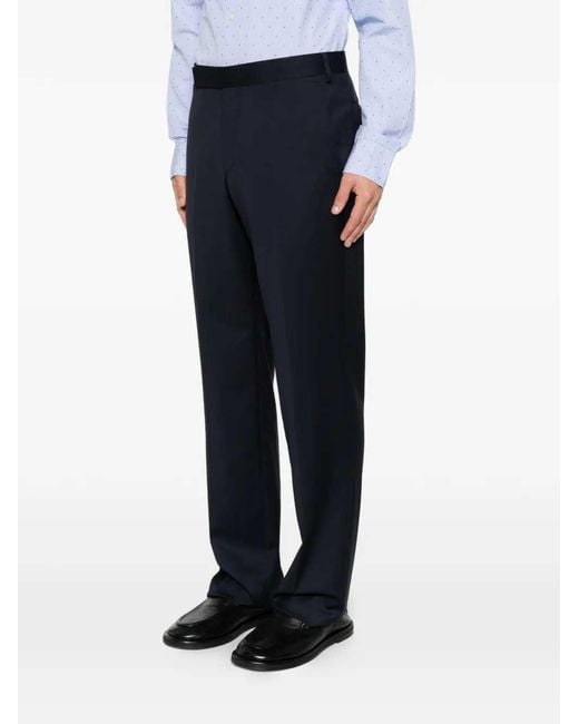 Lardini Blue Papalu Trousers With Pressed Crease for men