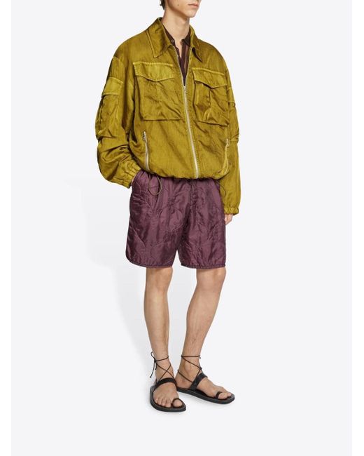 Dries Van Noten Purple Padded Shorts for men