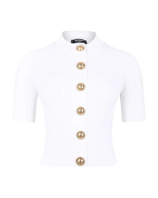 Balmain White Ribbed Top