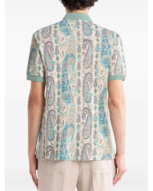 Polo Di Cotone di Etro in White da Uomo