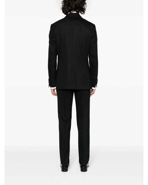 Lardini Black Single-Breasted Crepe Suit for men