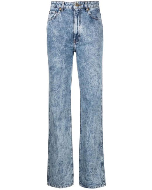 Khaite Blue Danielle High-Waisted Straight Jeans