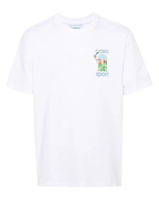 T-Shirt Le Jeu Con Stampa di Casablancabrand in White da Uomo