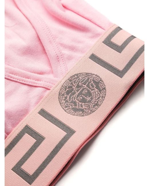 Versace Pink Greca Border Bra
