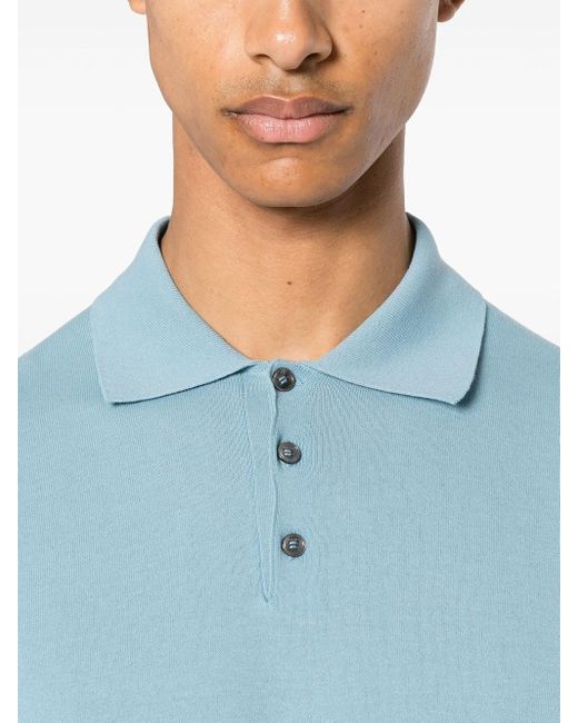 Malo Blue Cotton Polo Shirt for men