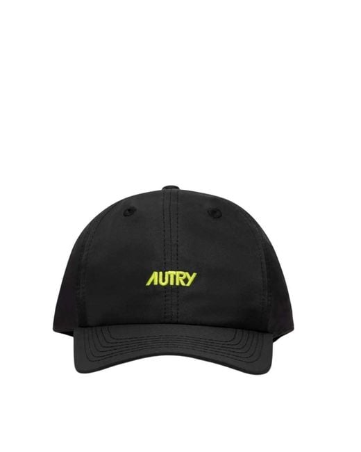 Autry Black Nylon Baseball Cap With Embroidered Logo for men