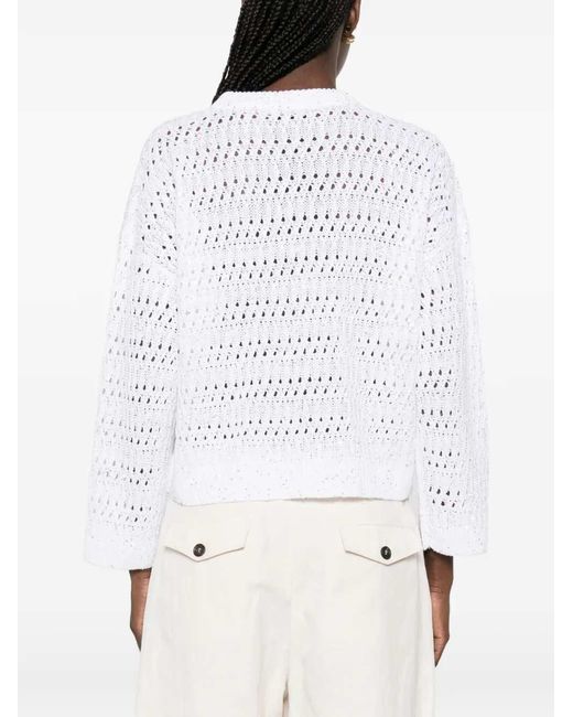 Brunello Cucinelli White Crewneck Sweater