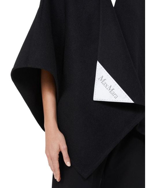 Max Mara Black Alpaca And Wool Cape