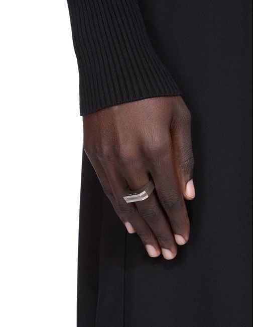 Rick Owens Gray Crystal Hollywood Ring Accessories