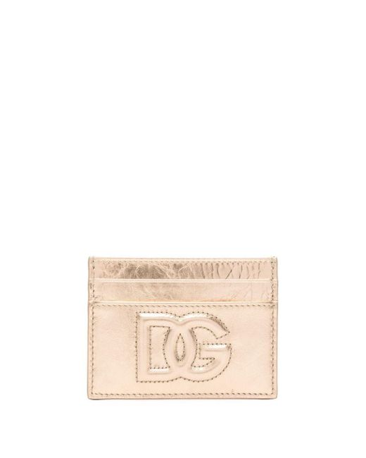 Dolce & Gabbana Natural Logo Leather Credit Card Case