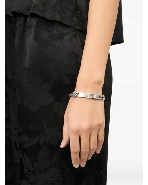 MM6 by Maison Margiela Metallic Chain Bracelet With Engraved Logo for men