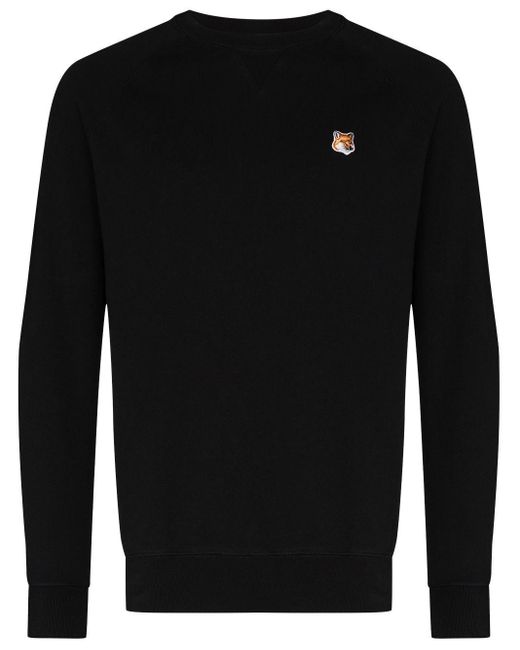Maison Kitsuné Black Soft Cotton Fox Sweatshirt for men