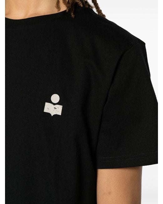 Isabel Marant Black Zafferh T-Shirt With Print for men