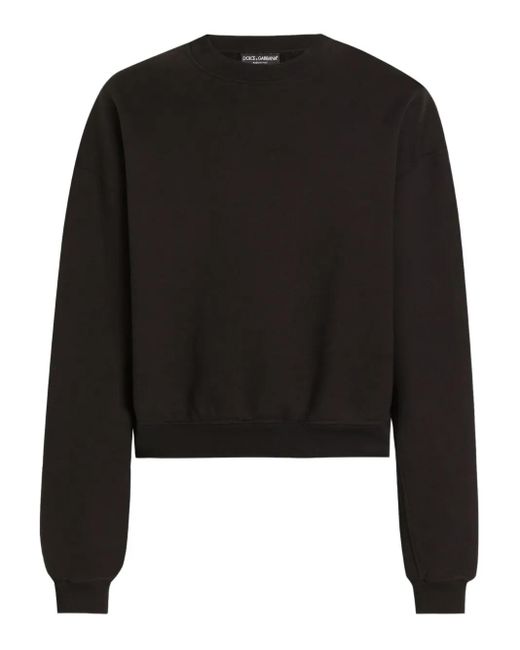 Felpa Corta A Maniche Lunghe-Uomo di Dolce & Gabbana in Black da Uomo
