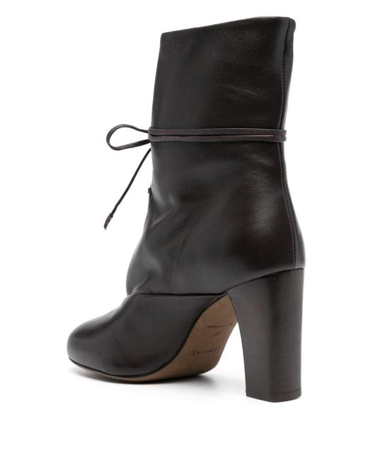 Lemaire Black 80mm Lace-up Leather Boots