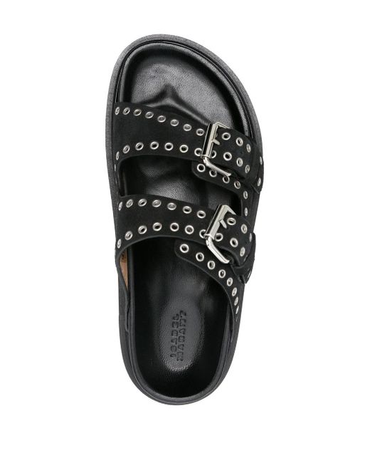 Isabel Marant Black Lennyo Slide Sandals With Buckle