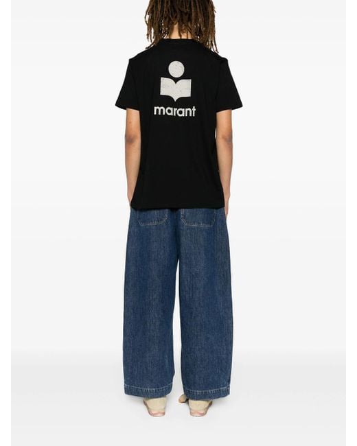 Isabel Marant Black Zafferh T-Shirt With Print for men