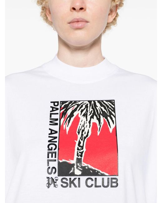Palm Angels White Palm Ski Club T-Shirt