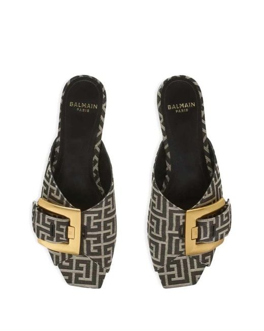 Balmain Multicolor Anthem Monogrammed Sandals