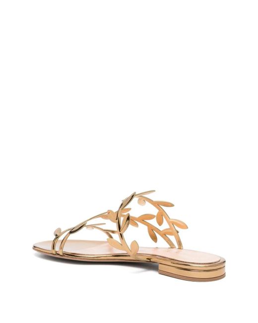Gianvito Rossi Metallic Flavia Sandals With Flat Sole