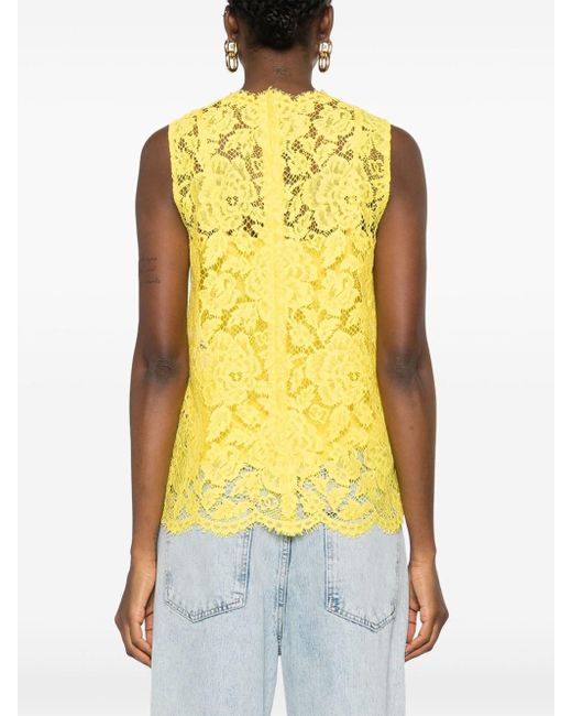 Dolce & Gabbana Yellow Floral Top