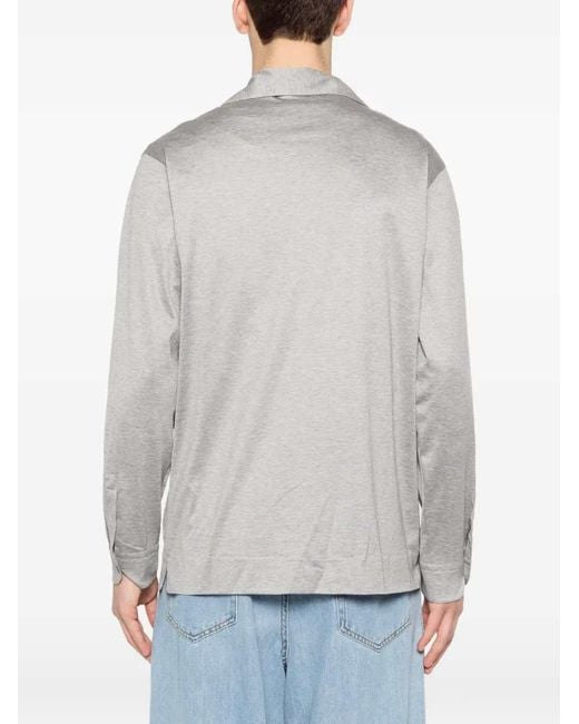 Lardini Gray Long-Sleeved Button-Up Shirt for men