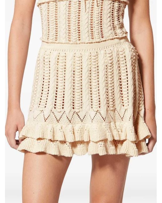 Isabel Marant Natural Ruffled Miniskirt