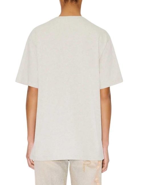 KENZO White Loose-Fitting Cotton T-Shirt With Wild Tiger" Embroidery