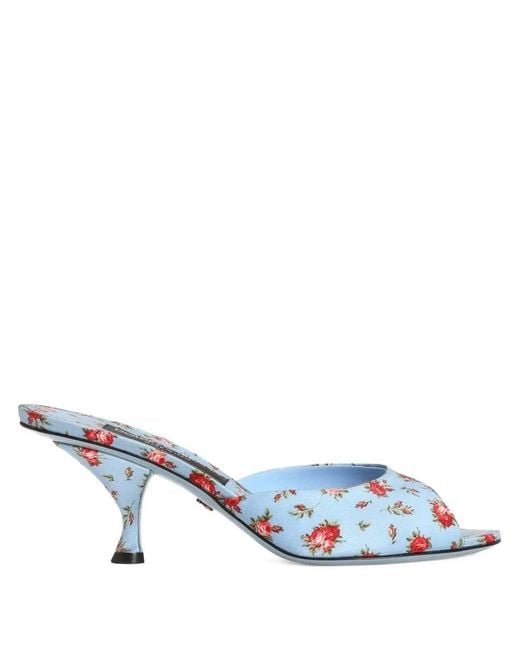 Dolce & Gabbana Blue Dolce & Gabbana Keira Satin Sandals