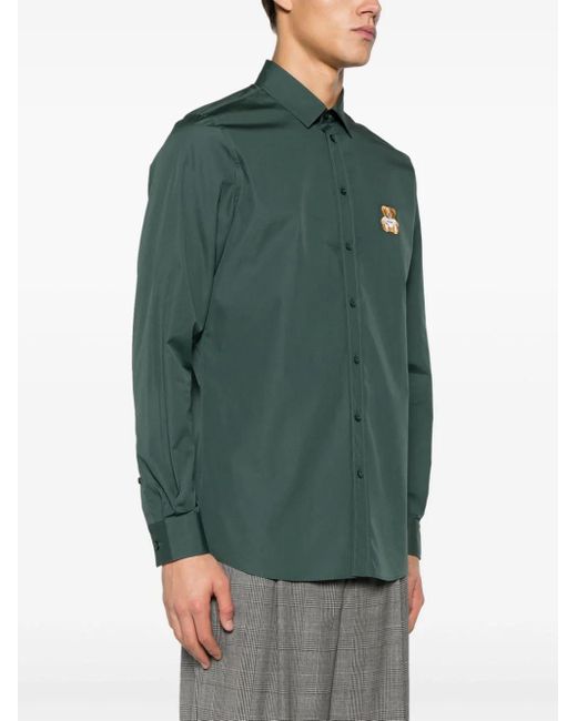 Moschino Green Shirt With Teddy Bear Application for men