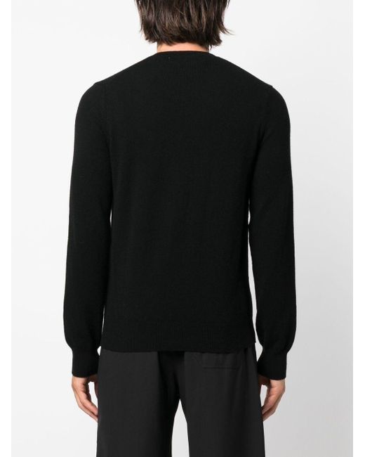COMME DES GARÇONS PLAY Black V-neck Logo Sweater for men