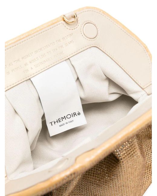 THEMOIRÈ Natural Tia Clutch Bag Embellished With Rhinestones