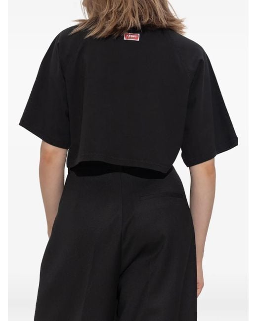 KENZO Black Boke Flower Crop T-Shirt