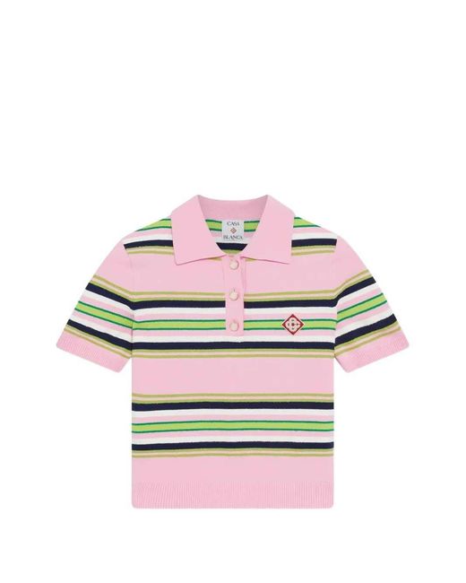Casablanca Gray Striped Polo