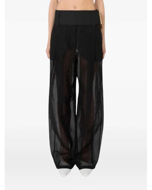 Sportmax Black Spsfavetta Trousers With Inserts