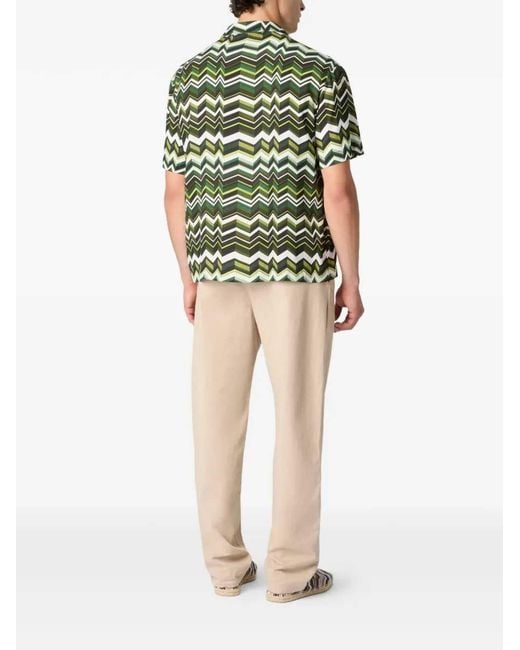 Missoni Green Zigzag Shirt for men
