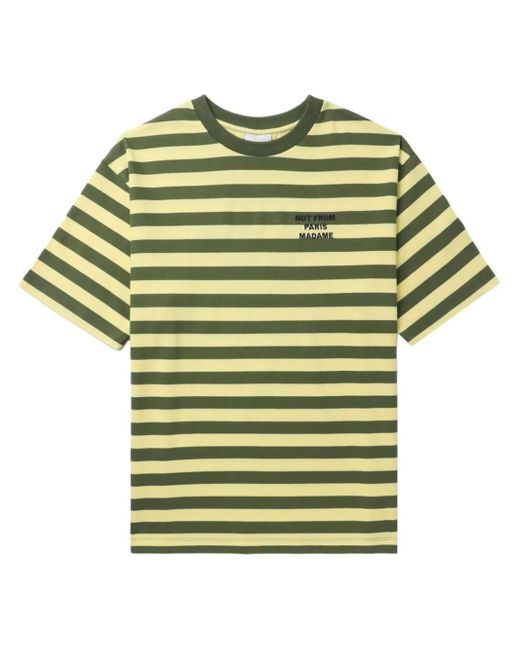Drole de Monsieur Green Striped T-Shirt for men