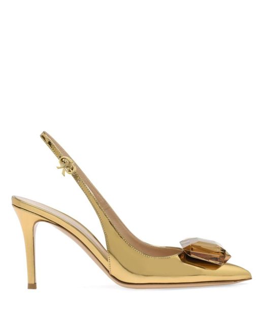 Gianvito Rossi Metallic Jaipur Pumps With 90Mm Back Strap