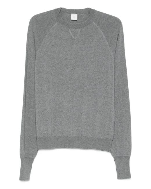 Eleventy Gray Raglan Sleeve Sweater for men