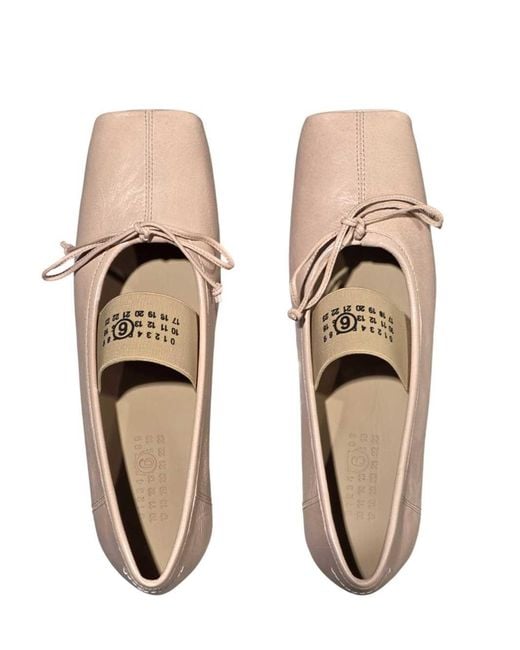 MM6 by Maison Margiela Natural Square-Toe Ballerinas